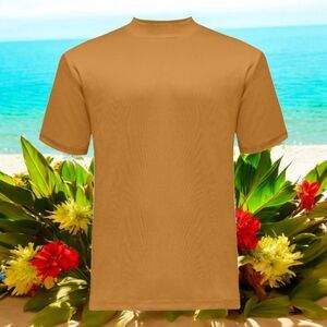 BAGAZIO MEN'S SOLID HONEY CREW NECK TEE WITH RIBBED COLLAR AND SLEEVE. BM1145